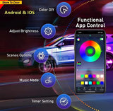 RGB LED Car & Motorcycle Interior Strip Lights – 48 LED 5050 SMD Bluetooth Ambient Lighting Kit (12W)