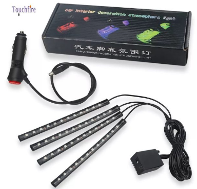 RGB LED Car & Motorcycle Interior Strip Lights – 48 LED 5050 SMD Bluetooth Ambient Lighting Kit (12W)