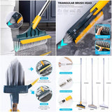 Multipurpose Floor Cleaning Brush – 2-in-1 Scrubber with Rotatable Head for Bathroom & Tiles