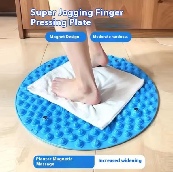 Silicone Foot Massage Pad – Circular Jogging Toe Press Board for Pain Relief & Blood Circulation (Blue)