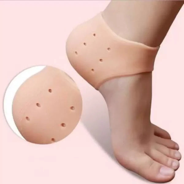Pair of Anti-Crack Silicone Heel Protectors – Pain Relief Half Heel Pads for Cracked Heels (Unisex)