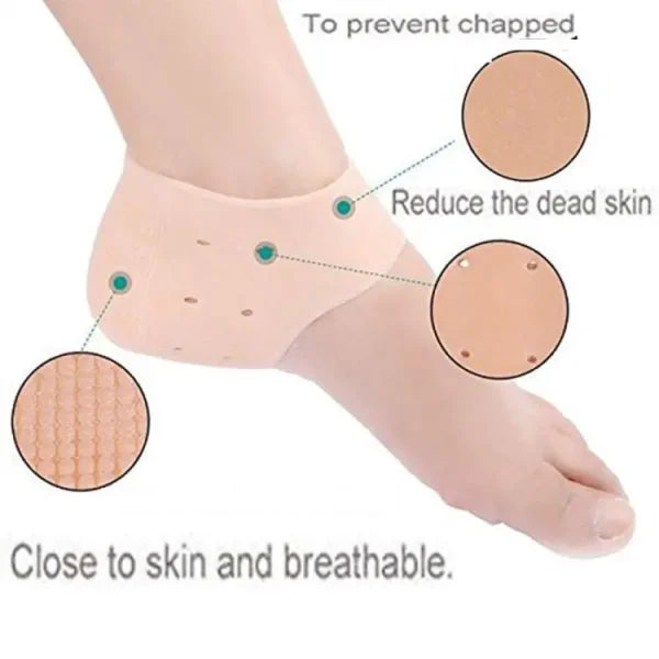 Pair of Anti-Crack Silicone Heel Protectors – Pain Relief Half Heel Pads for Cracked Heels (Unisex)