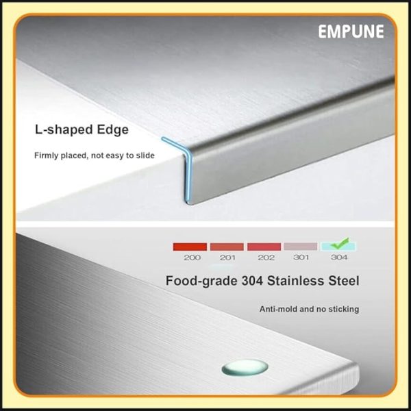 Premium Stainless Steel Cutting Board – Easy to Clean & Rust-Resistant (41x33cm)