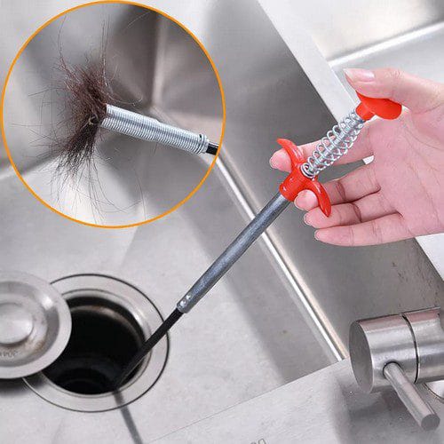 Stainless Steel Drain Cleaner Stick – 90cm Hair Catching Wire Spring for Sink & Bathroom Clogs