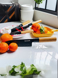 Thermomixer 4-Piece Japanese Knife Set – Self-Sharpening Blades with Wooden Handles