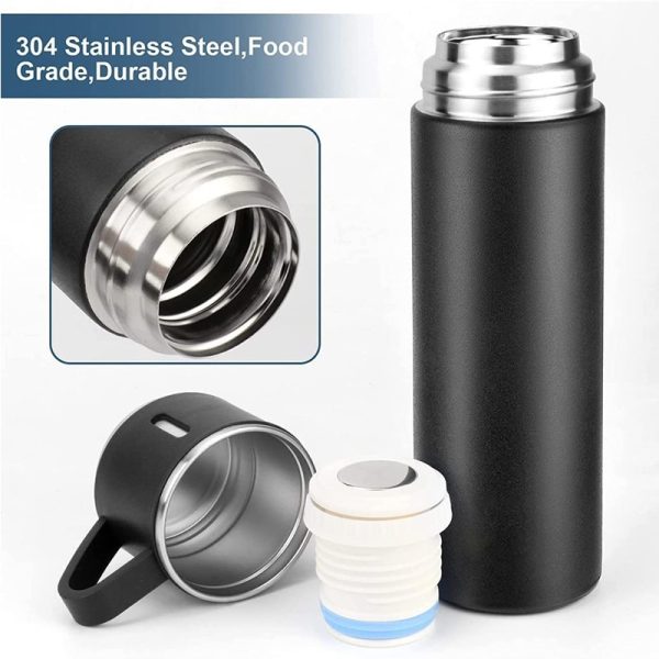 Stainless Steel Vacuum Flask Bottle & Cup Set – Insulated Thermal Flask for Hot & Cold Drinks